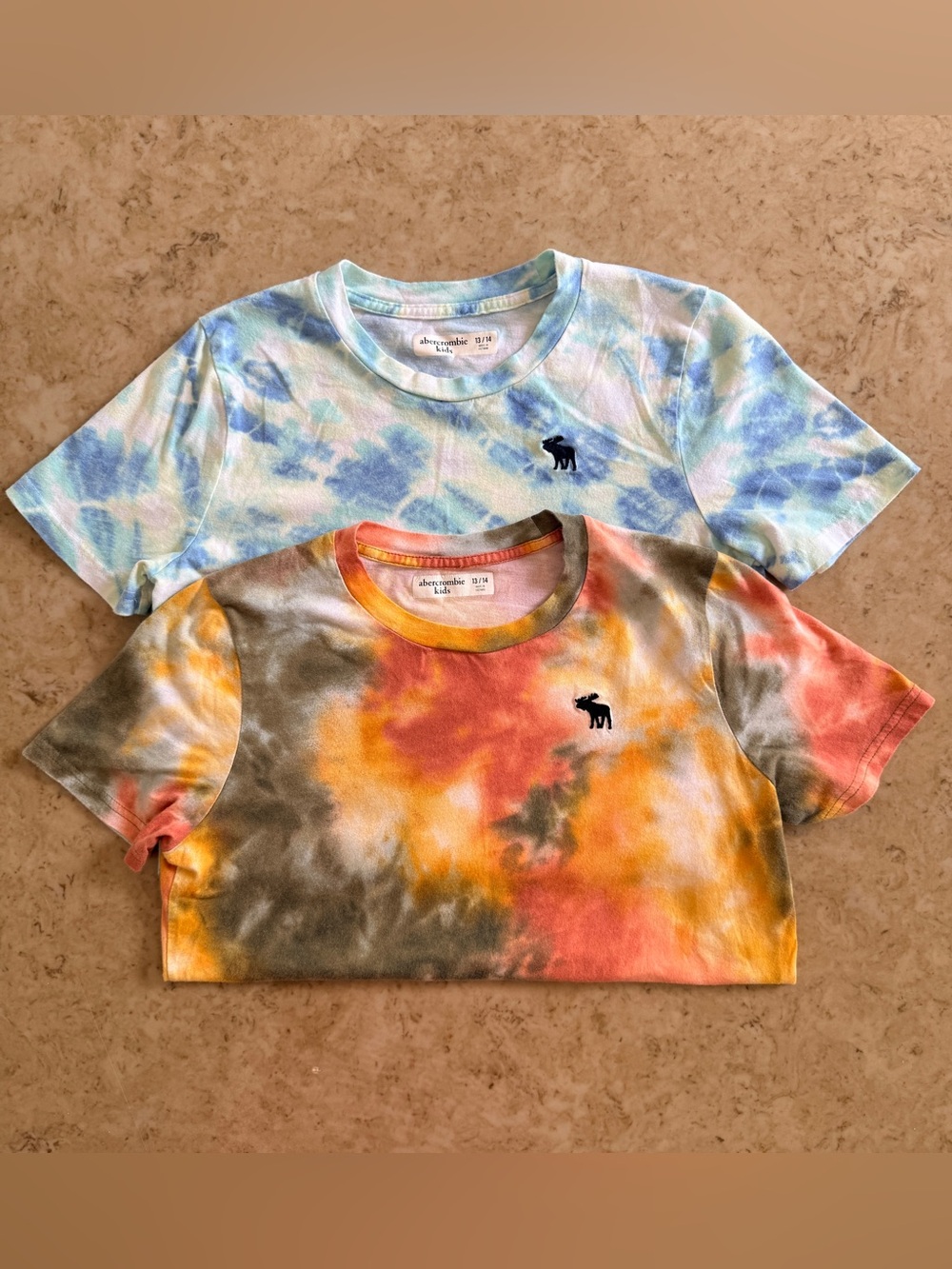 abercrombie kids Tie-Dye Tee Set - Blue Multi and Orange Multi size 13/14